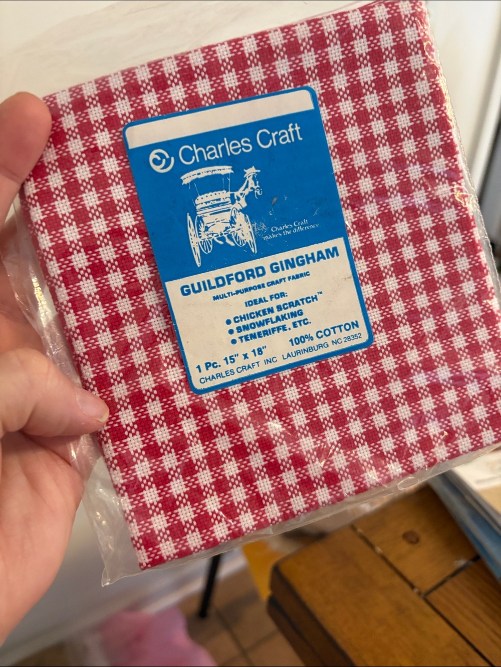 Guildford Gingham Red Cotton Fabric Square